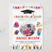 Speelse Kleurrijke Kleuterschool Afstuderen platte (Voorkant)