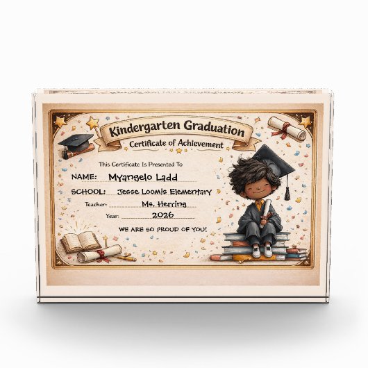 Speelse kleuterschool diploma  fotoblokken (Voorkant)