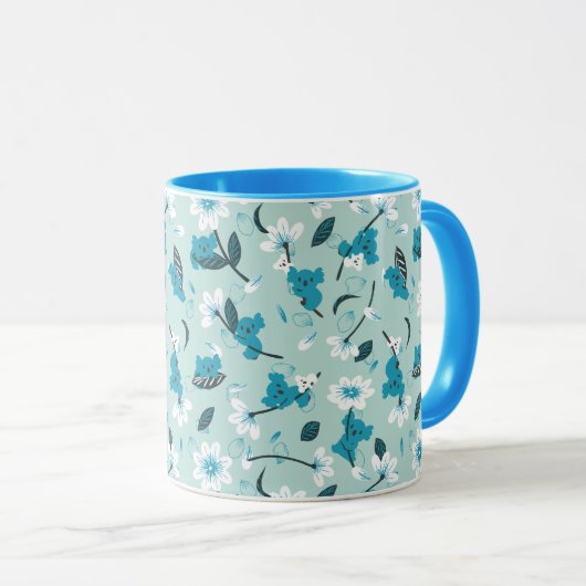 Speelse Koala Patroon Leuke Dier en Natuur Kunst Mok (Voorkant rechts)