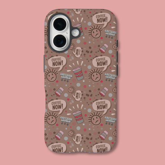 Speelse koffie nu Mocha patroon Case-Mate iPhone Case