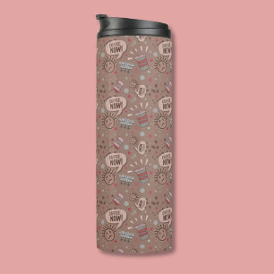 Speelse koffie nu Mocha patroon Thermosbeker