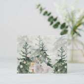 Speelse konijnenkonijn Kerstvakantie Briefkaart (Staand voorkant)