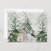 Speelse konijnenkonijn Kerstvakantie Briefkaart (Voorkant / Achterkant)