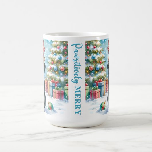 Speelse Labrador Retriever Puppy Dog Christmas Koffiemok (Center)