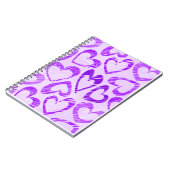 Speelse lavendel paarse malle schets hart patroon notitieboek (Linkerzijde)