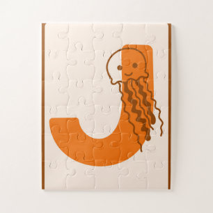 Speelse Letter "J" Kwalletjes Alfabet Kunst Legpuzzel