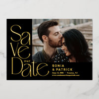 Speelse Letters FOIL Trouwkaart Save The Date Kaar