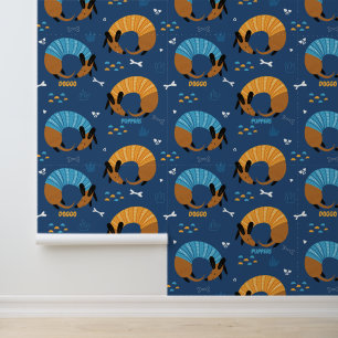 Speelse leuke Dachshund Wiener Dog Pet gepersonali Behang