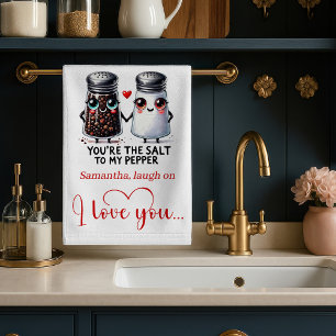 Speelse Liefdescadeau Grappige Voedselhanddoek Aan Theedoek