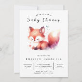 Speelse Little Fox Theme Fox Baby shower Kaart (Voorkant)