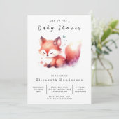 Speelse Little Fox Theme Fox Baby shower Kaart (Staand voorkant)