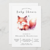Speelse Little Fox Theme Fox Baby shower Kaart (Voorkant / Achterkant)