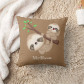 Speelse luiaards meisjes toevoegen naam kamer deco kussen (Deken)