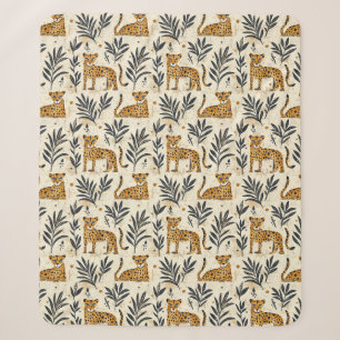 Speelse Luipaard Jungle Patroon Sherpa Deken