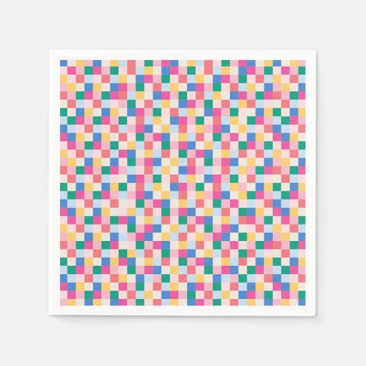 Speelse meerkleurige blokken servet (Voorkant)
