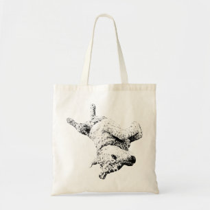 Speelse metgezel in de rij tote bag