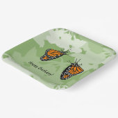 Speelse Monarch Vlinders Groen Papieren Bordje (Gebogen)