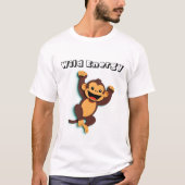 Speelse Monkey Cartoon met Cheeky Smile T-shirt (Voorkant)