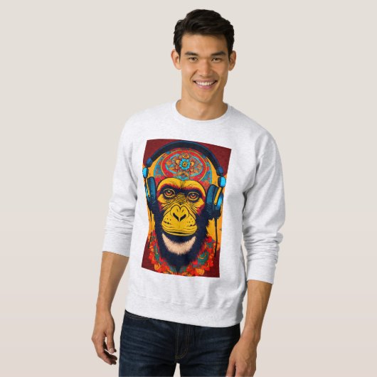 Speelse Monkey Print T-shirts Leuk, Stijlvol, Comf (Voorkant volledig)