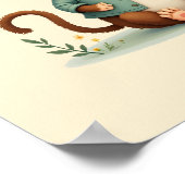 Speelse Monkey Safari Nursery Wall Art Poster (Hoek)