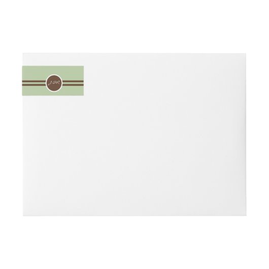 Speelse Monogram Sage Groen en Bruin (Voorkant)