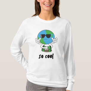 Speelse multi-kleur aarde rots handgebaar t-shirt