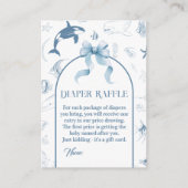 Speelse Ocean Blue Luier Raffle Informatiekaartje (Voorkant)