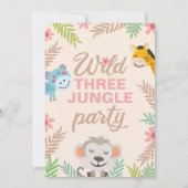 Speelse Oerwoud Pastel derde verjaardag Kaart (Achterkant)