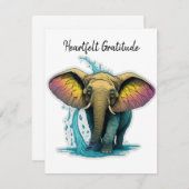 Speelse Olifant Bedankkaart (Voorkant / Achterkant)