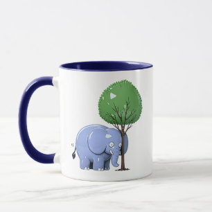 Speelse Olifant Boom Karakter Illustratie Mok