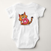 Speelse Oranje Tabby Cat met Donut Baby Bodysuit (Achterkant)