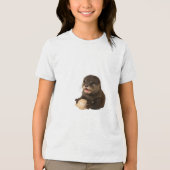 Speelse Otter Cub met Seashell Tri-Blend Shirt (Voorkant)