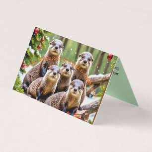 Speelse otter vrienden Kerst Kaart