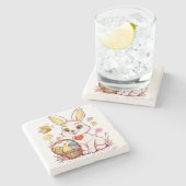 speelse paashaas stenen onderzetter (Zijkant)