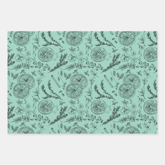 Speelse pastel grillige moderne Nordic Line Art Inpakpapier Vel (Voorkant)