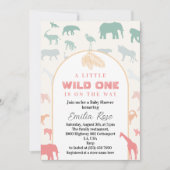 Speelse Pastel Oerwoud Wild One Baby shower Safari Kaart (Voorkant)