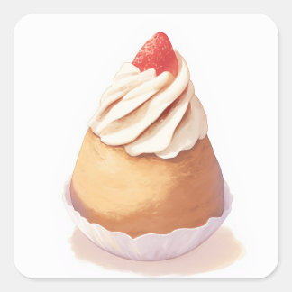 Speelse pastelillustratie vierkante sticker