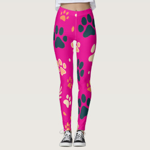 Speelse Paw Print Leggings Schattigee honden- en