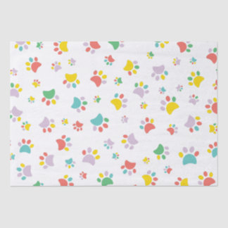 Speelse Paws: Kleurrijke Animal Paw Tissue Paper S Tissuepapier