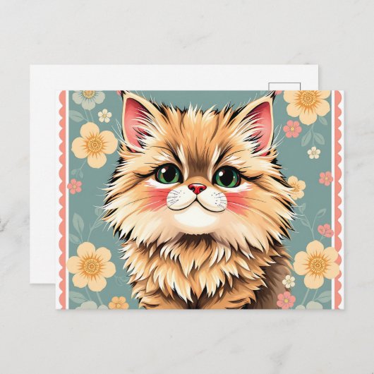 Speelse Perzische kat Briefkaart (Voorkant / Achterkant)
