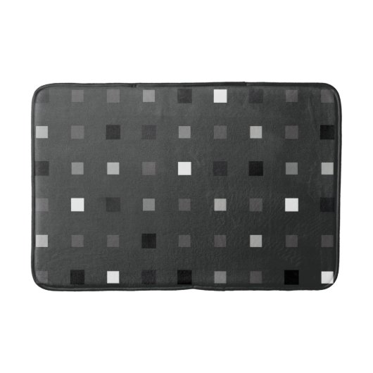 Speelse pixels Controleer het grijze zwarte patroo Badmat (Voorkant)