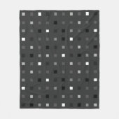 Speelse pixels Controleer het grijze zwarte patroo Fleece Deken (Voorkant)
