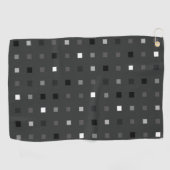 Speelse pixels Controleer het grijze zwarte patroo Golfhanddoek (Horizontaal)