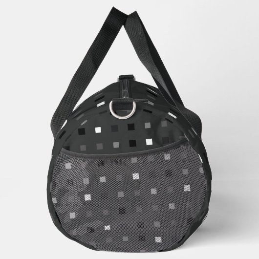 Speelse pixels Controleer het grijze zwarte patroo Plunjezak (Rechts)