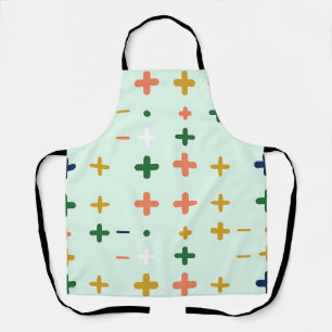 Speelse Plus Tekens Geometrisch Retro Patroon Schort