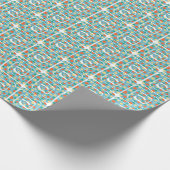 Speelse polka dot blauw en Sinaasappel Abstracte s Cadeaupapier (Hoek)