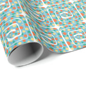 Speelse polka dot blauw en Sinaasappel Abstracte s Cadeaupapier (Rol Hoek)