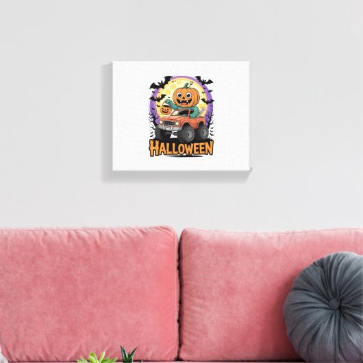 speelse pompoen canvas afdruk (Insitu (Woonkamer))