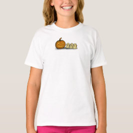 Speelse pompoen met drie spookachtige geesten t-shirt