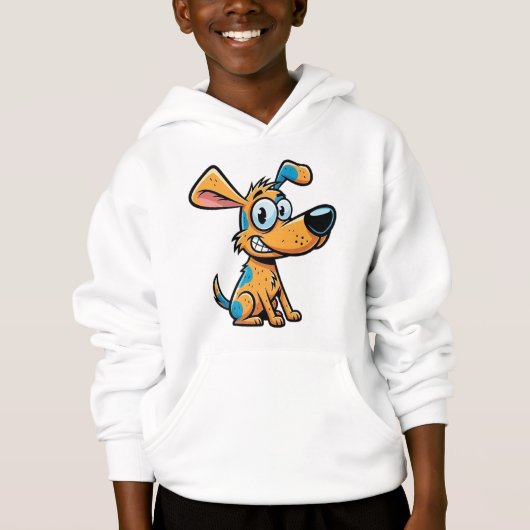 Speelse Pup Kids Pullover Hoodie (Voorkant)